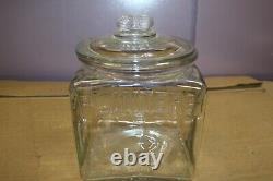 Original Vintage 1930's Planters Peanuts Nuts Glass Jar WithLid Store Display Sign