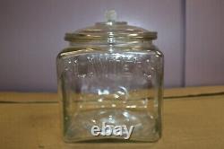 Original Vintage 1930's Planters Peanuts Nuts Glass Jar WithLid Store Display Sign