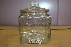 Original Vintage 1930's Planters Peanuts Nuts Glass Jar WithLid Store Display Sign