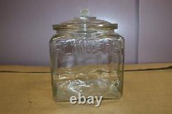 Original Vintage 1930's Planters Peanuts Nuts Glass Jar WithLid Store Display Sign