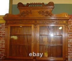 Outstanding antique quartered oak large jewelers cabinet-15923