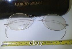 Oversized Vintage Giorgio Armani Spectacles Wire Eyeglasses withCase Display Prop