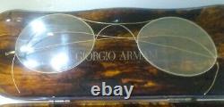 Oversized Vintage Giorgio Armani Spectacles Wire Eyeglasses withCase Display Prop
