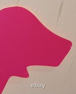 PINK Victoria's Secret Large Pink Plexiglass 35 Inch Dog Shaped Store Prop