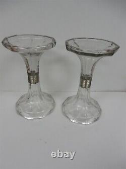 Pair Fabulous Old Vintage Store Display Glass Shelf Risers