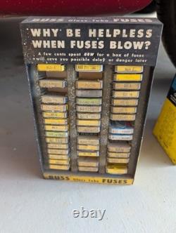 Pair Of Vintage Buss Fuse Glass Tube Display Rack With 77 Fuses