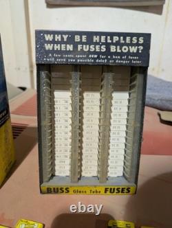 Pair Of Vintage Buss Fuse Glass Tube Display Rack With 77 Fuses