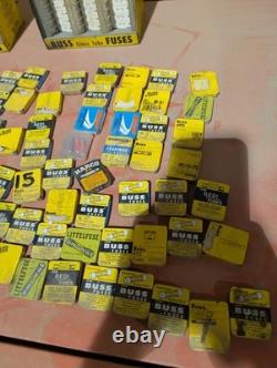 Pair Of Vintage Buss Fuse Glass Tube Display Rack With 77 Fuses