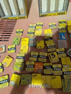 Pair Of Vintage Buss Fuse Glass Tube Display Rack With 77 Fuses