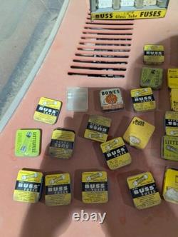 Pair Of Vintage Buss Fuse Glass Tube Display Rack With 77 Fuses