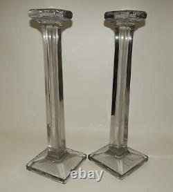 Pair of Antique Glass Store Display Pillars Columns Risers 18 Tall