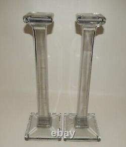 Pair of Antique Glass Store Display Pillars Columns Risers 18 Tall