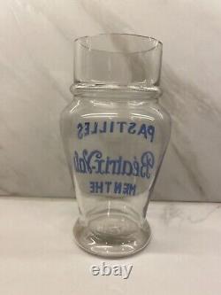 Pastilles Beatrix-Vals Menthe Antique Glass Jar Store Display Rare With Lid