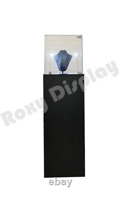 Pedestal Exhibition Stand Display Black Case Store Fixture #SC-PED-BK-L