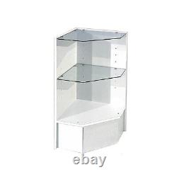 Pentagonal Corner With Glass Shelf For Full Vision Showcase White Scpc18w