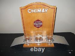 Peres Trappisties Chimay Advertising Shelf With 3 Glasses