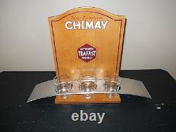 Peres Trappisties Chimay Advertising Shelf With 3 Glasses