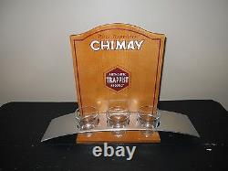 Peres Trappisties Chimay Advertising Shelf With 3 Glasses