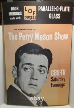Perry Mason Raymond Burr Store Display Poster, Parallel-O-Plate Glass