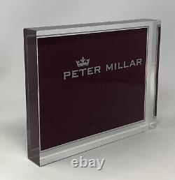 Peter Millar Lucite Store Advertising Countertop Display Sign Plaque 10x8x1 3/8