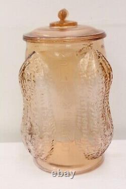 Planters Mr Peanut Pink Depression Glass Jar 14 Tall Advertising Store Display