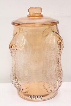 Planters Mr Peanut Pink Depression Glass Jar 14 Tall Advertising Store Display