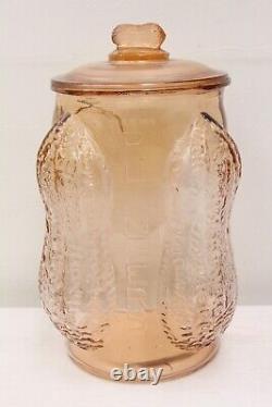 Planters Mr Peanut Pink Depression Glass Jar 14 Tall Advertising Store Display