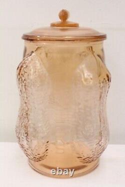 Planters Mr Peanut Pink Depression Glass Jar 14 Tall Advertising Store Display