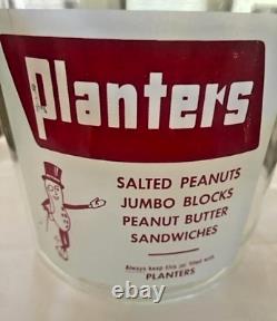 Planters Peanuts 1940's Vintage Original Glass Store Display Clear Jar With Lid