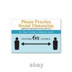 Please Practice Social Distancing Business Store Sign 6ft Apart Sign 19 x 13
