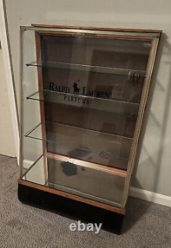 Polo Ralph Lauren Store Display Case Perfume Cologne Antique Big Glass Wood Sign
