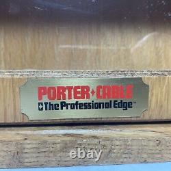 Porter Cable Oak Store Display 24 Bit Box Case 11 1/2 x 9 1/4 Plexiglass Front