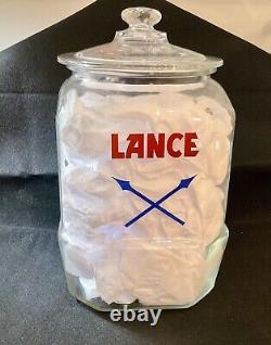 Pristine Vintage 1930s Lance Cracker 8 Sided Glass Jar Display Advert 12.5t