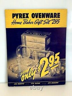 Pyrex Flameware All Glass Saucepans Advertisement Store Display Cardboard Sign