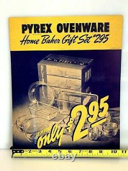 Pyrex Flameware All Glass Saucepans Advertisement Store Display Cardboard Sign