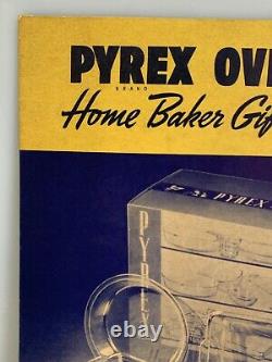 Pyrex Flameware All Glass Saucepans Advertisement Store Display Cardboard Sign