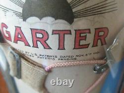 RARE 1901 Antique GARTER Store Display THE SUN Advertising Sign Curved Glass