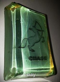 RARE 1930s Chase Brass & Copper Co. ART DECO Logo Glass Paperweight Advertising