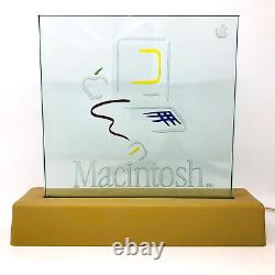 RARE 1984 Apple Lighted 10x10x. 5 Glass Promotional Dealer Sign Original Works