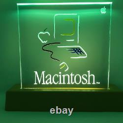 RARE 1984 Apple Lighted 10x10x. 5 Glass Promotional Dealer Sign Original Works