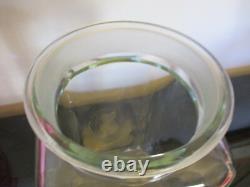 RARE Antique Apothecary General Store Glass Counter Display Candy Jar Black Lid