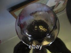 RARE Antique Apothecary General Store Glass Counter Display Candy Jar Black Lid RARE Antique Apothecary General Store Glass Counter Display Candy Jar Black Lid