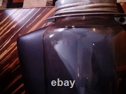 RARE Antique General Store ARIDOR Rounded Bottom Glass Candy Jar / lid and stand