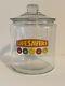 Rare Antique Vintage Lifesavers Candy Store Display Glass Jar Withglass Lid, Nice