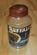 Rare Buffalo 1 Cent Cough Drop Store Display Glass Jar, Withbrick Red Melamine Lid