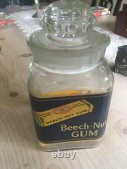 RARE Beech-Nut chewing Gum Counter Glass Jar