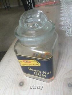 RARE Beech-Nut chewing Gum Counter Glass Jar