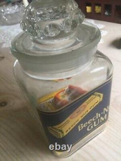 RARE Beech-Nut chewing Gum Counter Glass Jar