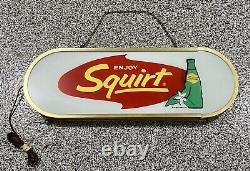 RARE VTG 26 Lighted Glass ENJOY SQUIRT Advertising Sign Soda Pop Store