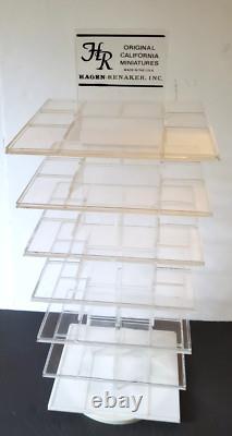RARE VTG Hagen Renaker Acrylic/Lucite Revolving Display 7 Shelves 24 Tall